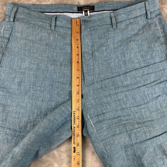 Black by Saks Fifth Avenue Men's Linen Shorts Size W40 Flat Front Blue (0710) - Picture 10 of 11